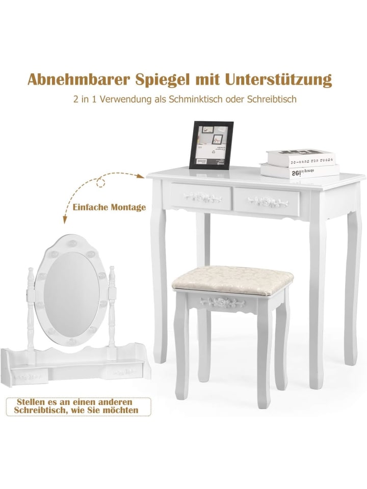COSTWAY Schminktische in Weiß günstig kaufen 40 cm