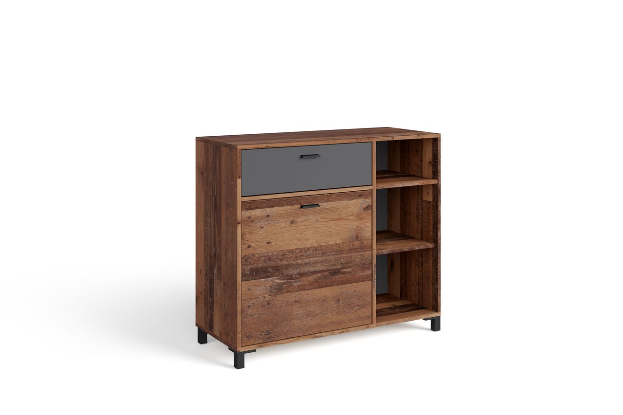 byLiving JACKSON Sideboard, Breite 98 cm, Old-Wood-Optik, anthrazit