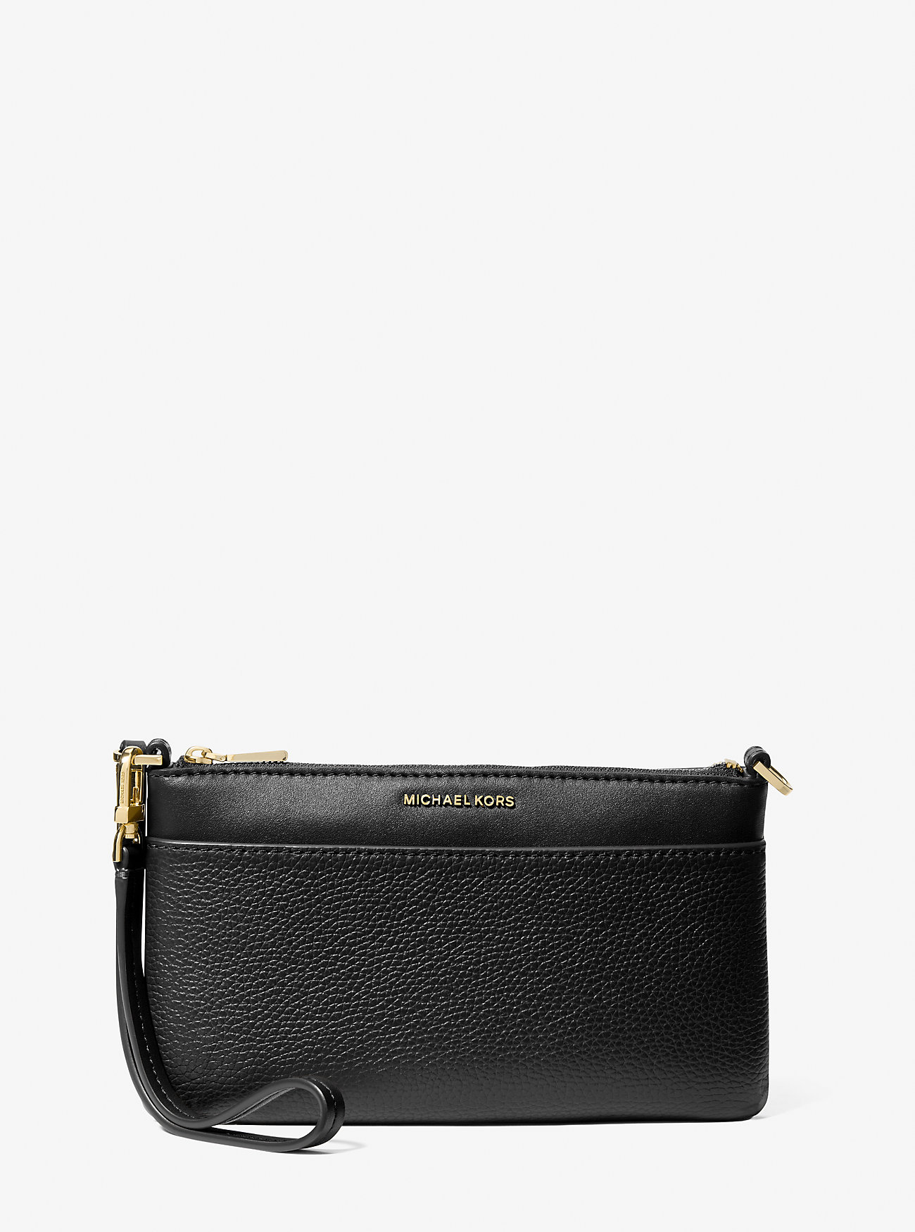 Torebka Jet Set Medium Pebbled Leather Wristlet - CZARNY