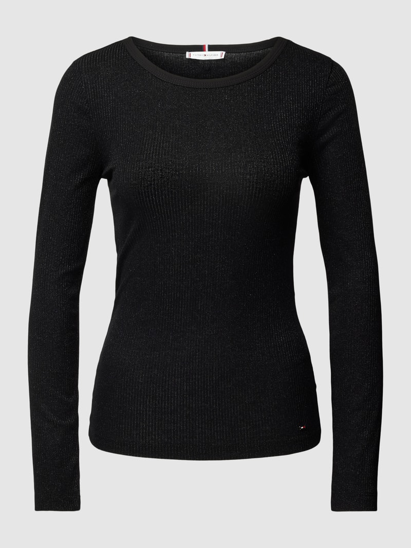 Longsleeve im schimmernden Design in schwarz
