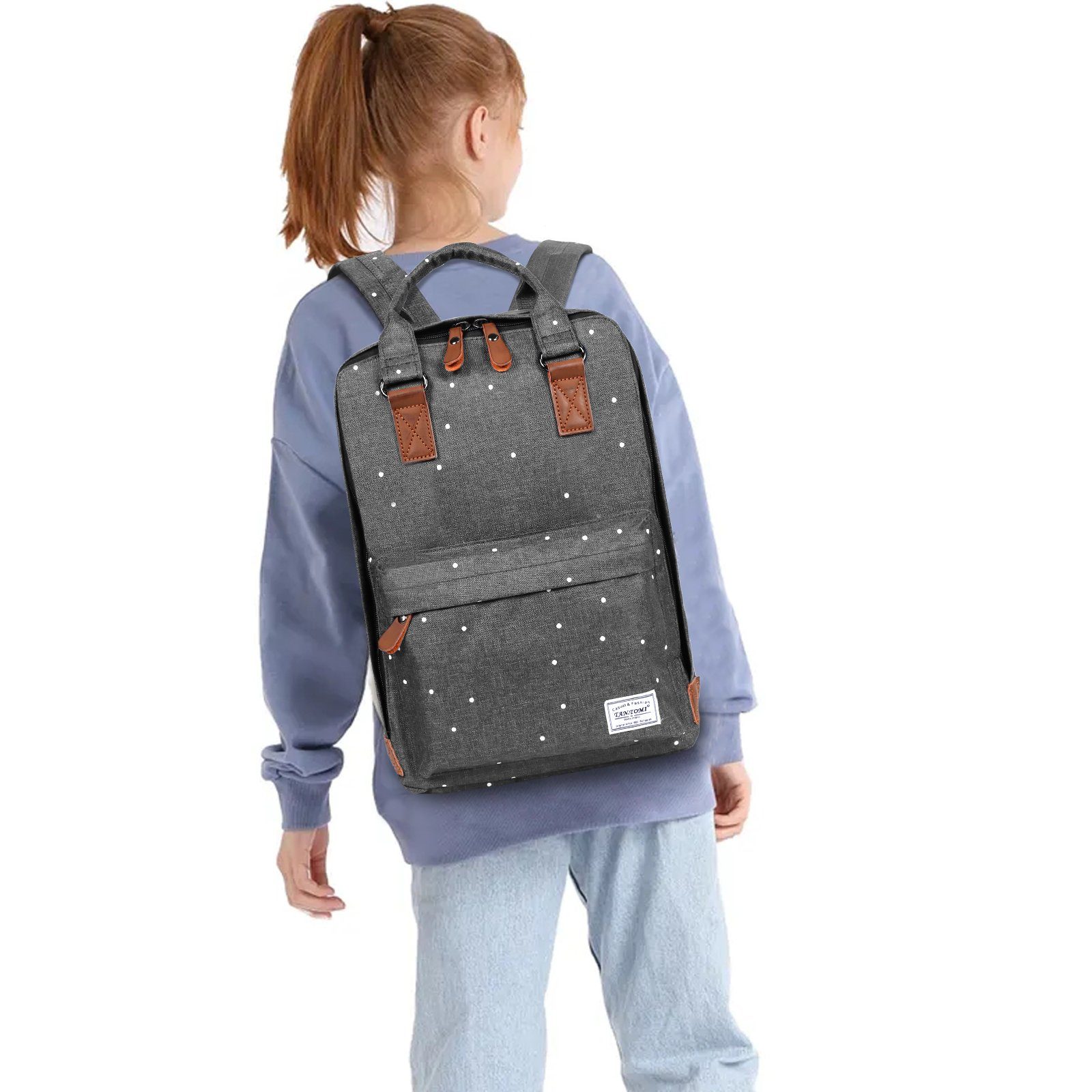 TAN.TOMI Freizeitrucksack Rucksack Damen,Schulrucksack Mädchen Teenager Rucksack Frauen, Rucksack Schule,Tagesrucksack mit Laptopfach für 15.6 Zoll Laptop
