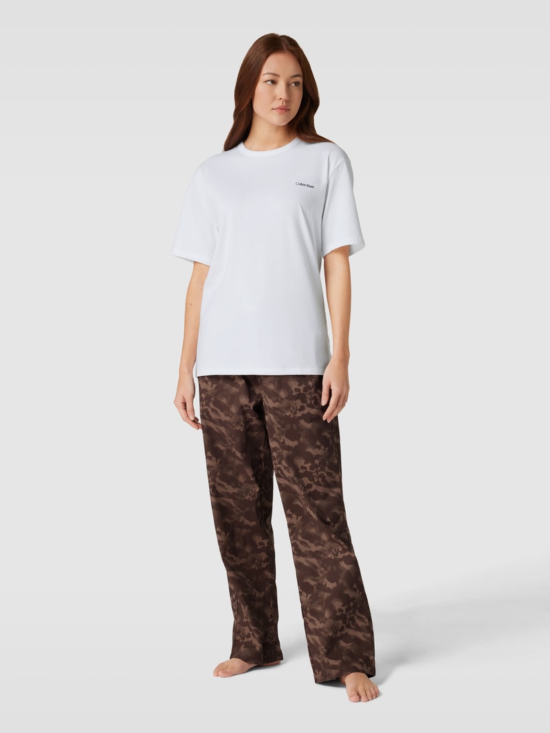Pyjama mit Logo-Stitching in mauve