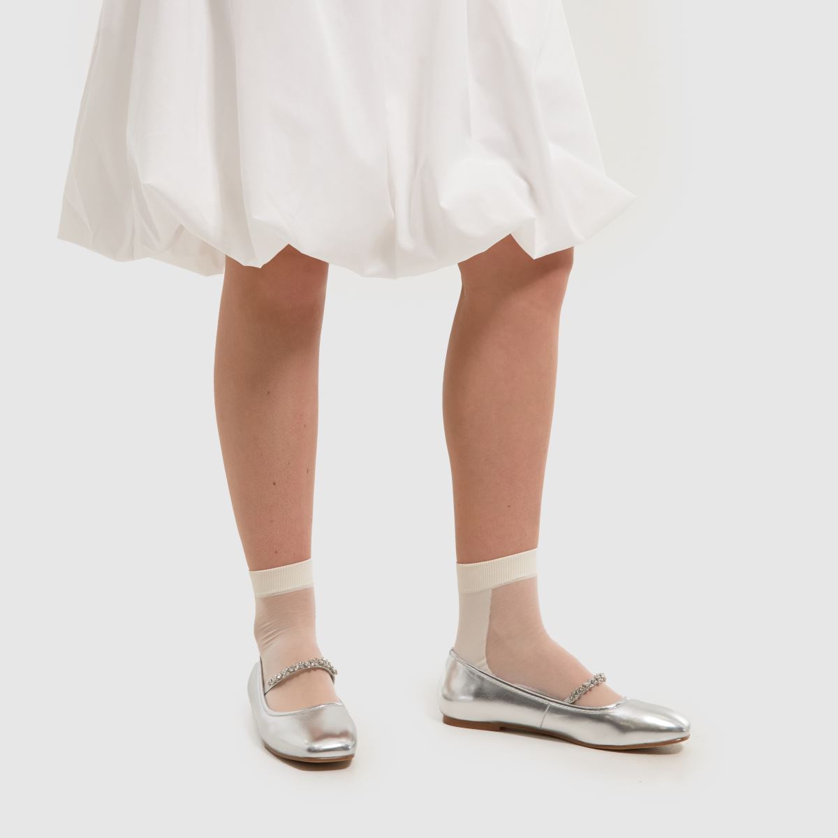 SIMMI – Olisa – Silverfärgade ballerinaskor