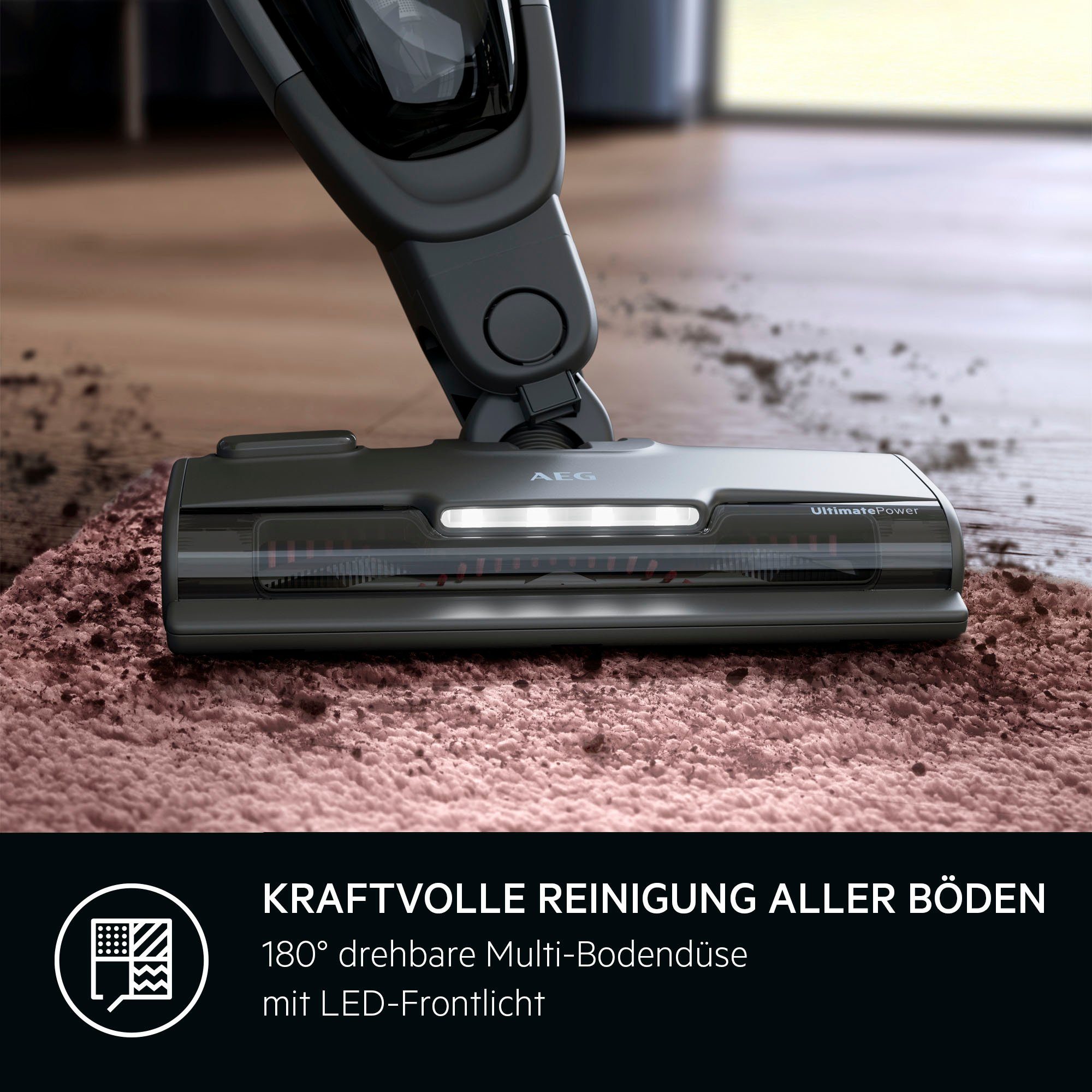 AEG Akku-Hand-und Stielstaubsauger CLEAN ÖKO 6000 (AS62B25ÖKO), beutellos, 2in1, leise 79dB(A), 47 % Recyclingmaterial, bis zu 55 Min. Laufzeit