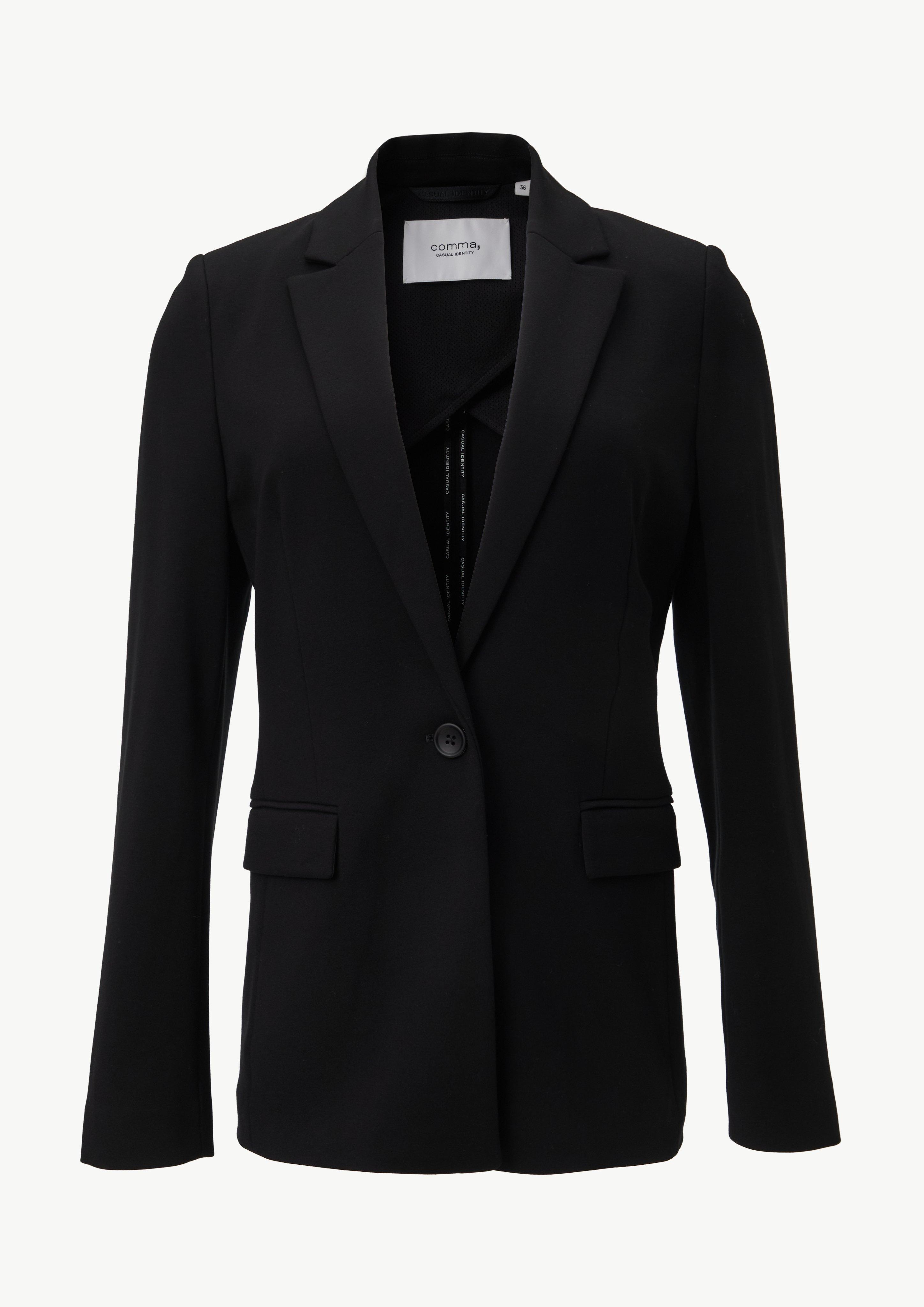 Blazer aus Jersey mit Reverskragen - schwarz