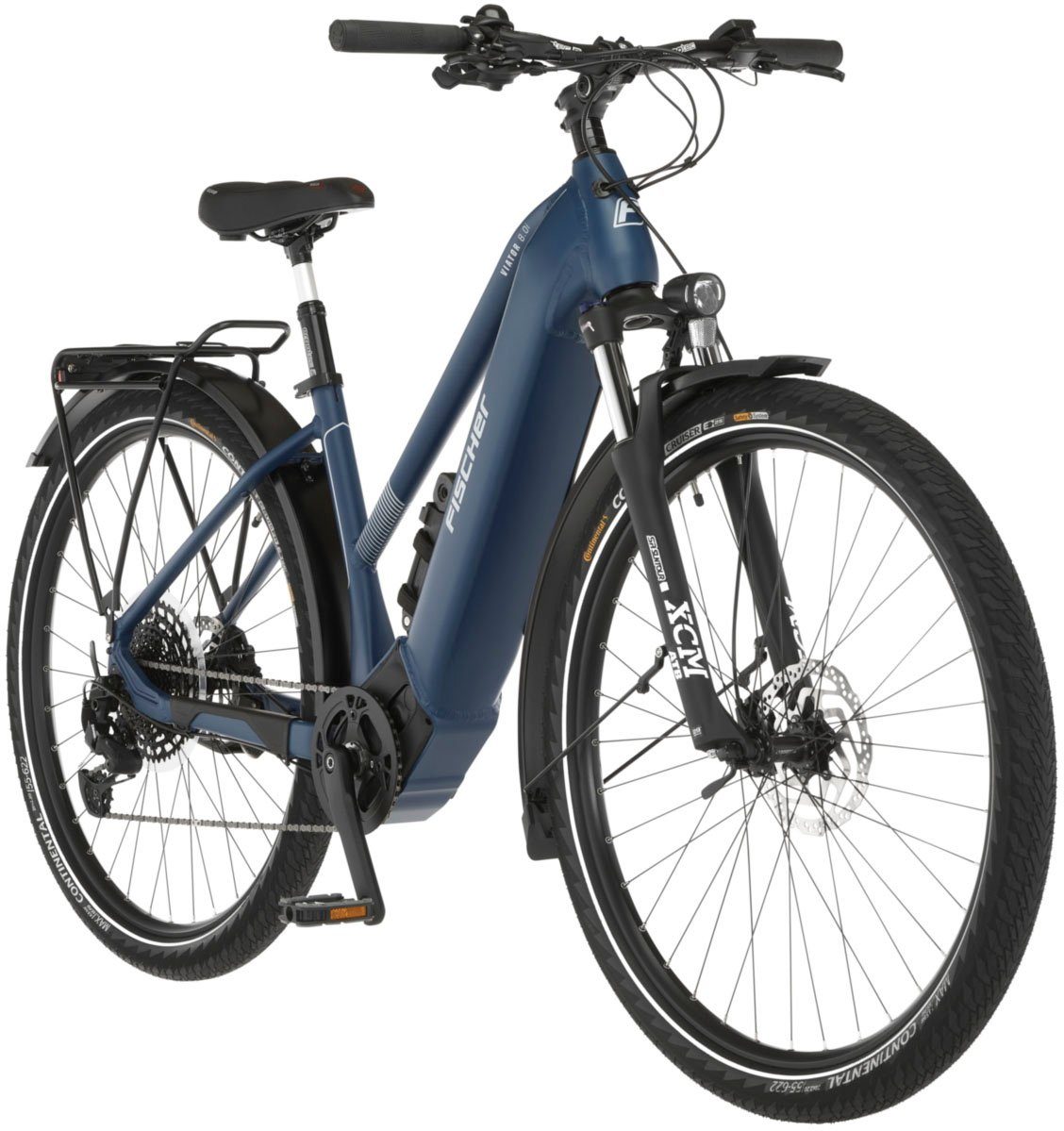 FISCHER Fahrrad E-Bike VIATOR 8.0I 711 55, 12 Gang SX 11-50 Kettenschaltung Schaltwerk, Kettenschaltung, Mittelmotor, 711 Wh Akku, (mit Faltschloss)