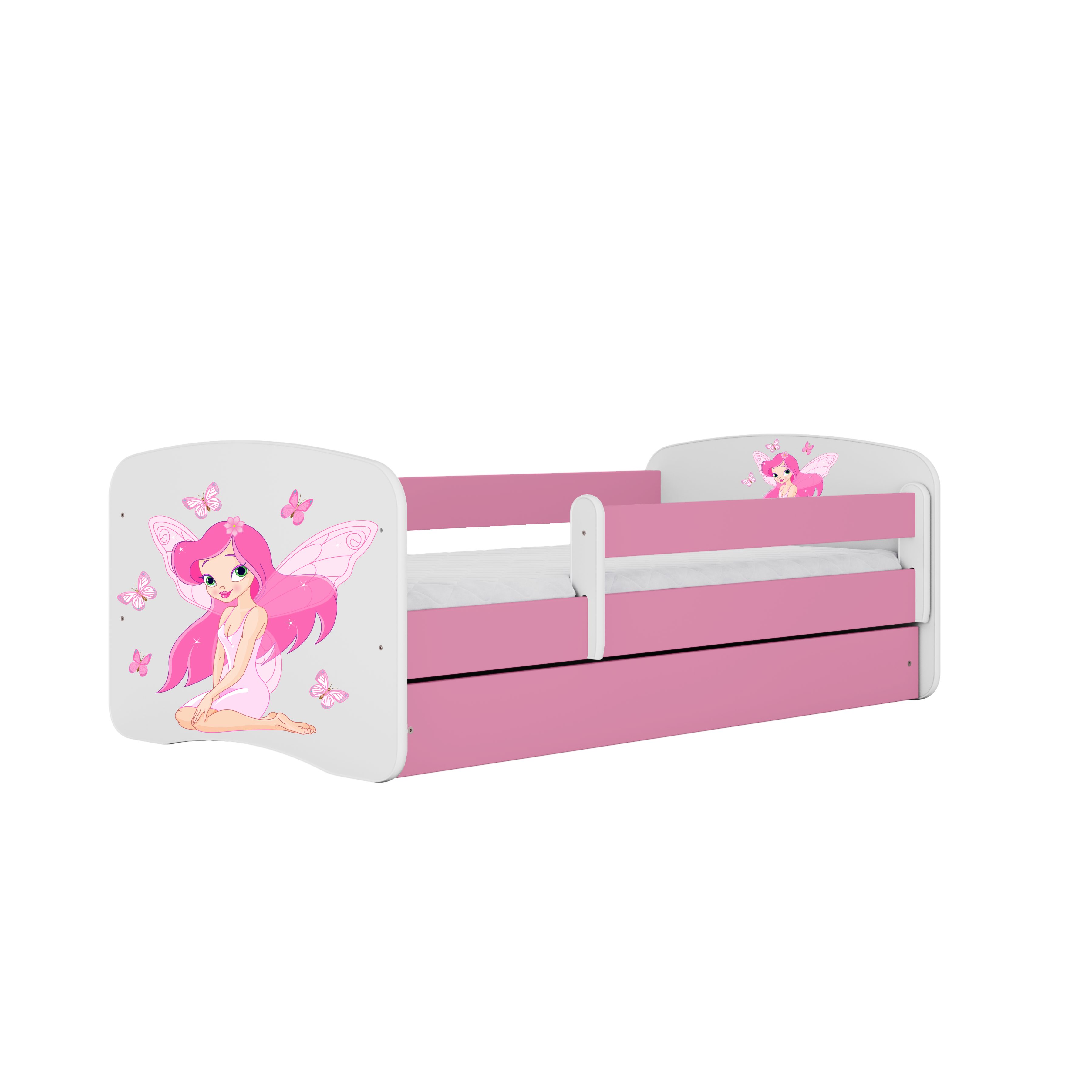 Bjird Kinderbett Babydream 180x80 cm 160x80 cm 140x70 cm (optional mit Matratze, mit Schublade Rausfallschutz und Lattenrost), verschieden Farben und Varianten für Mädchen und Jungen