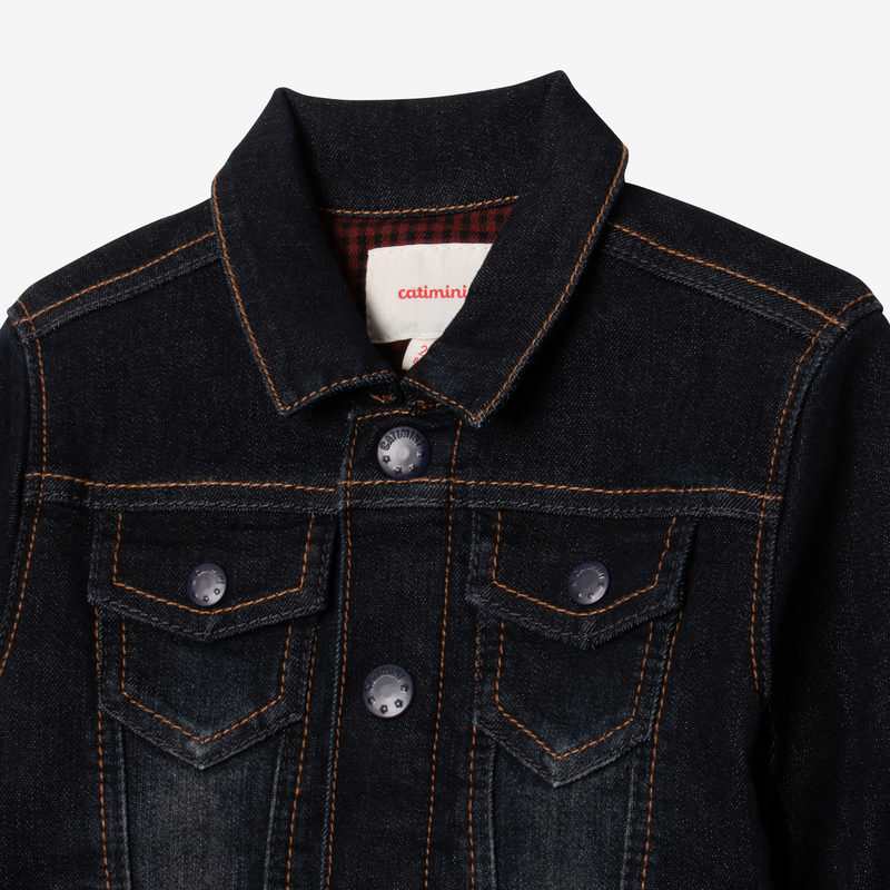 Veste en jean garçon intérieur vichy Catimini