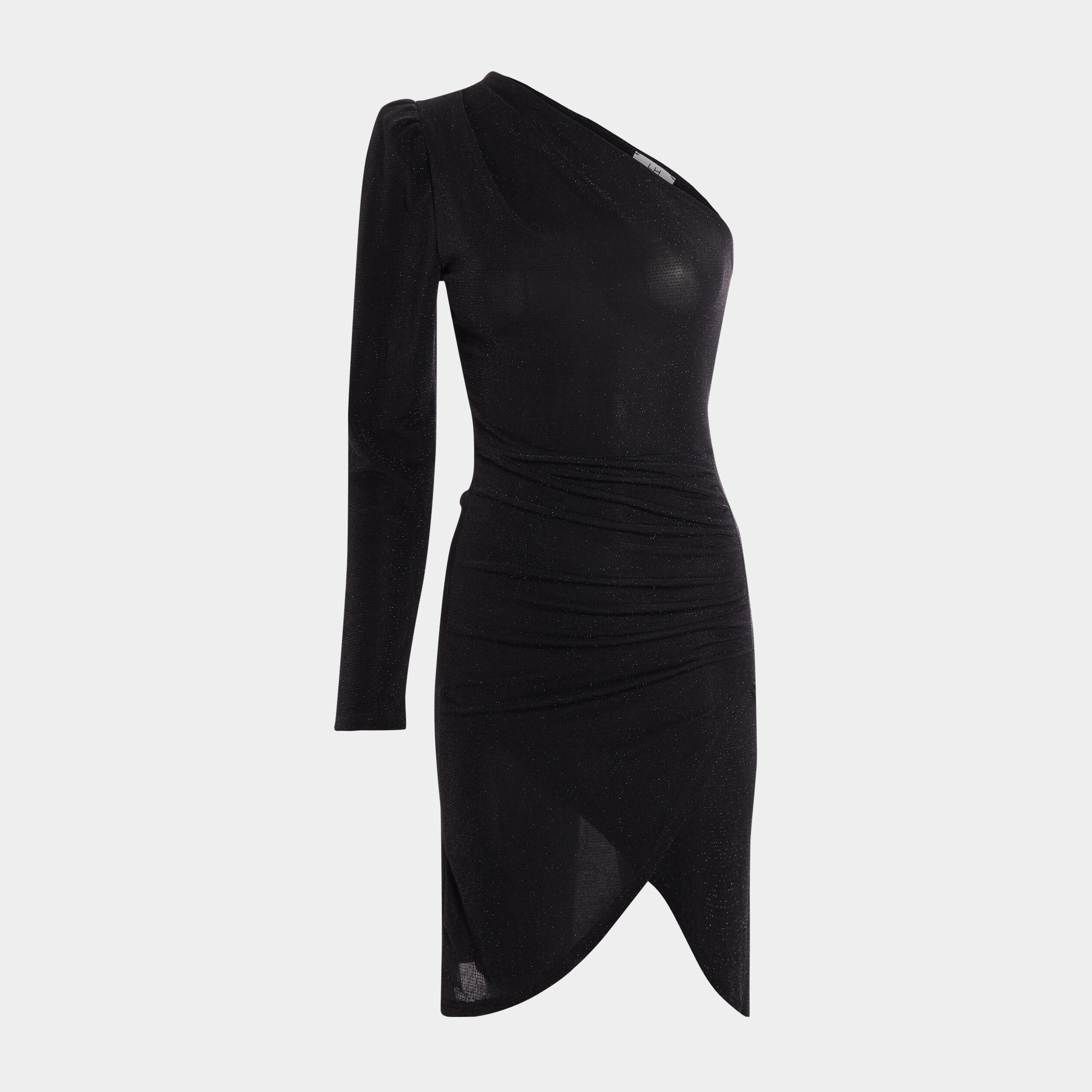 Robe courte ajustée asymétrique noir femme | La Halle