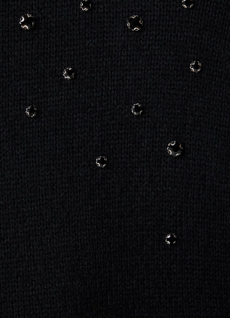 Suéter Benetton de malha fina em mistura de lã com strass.