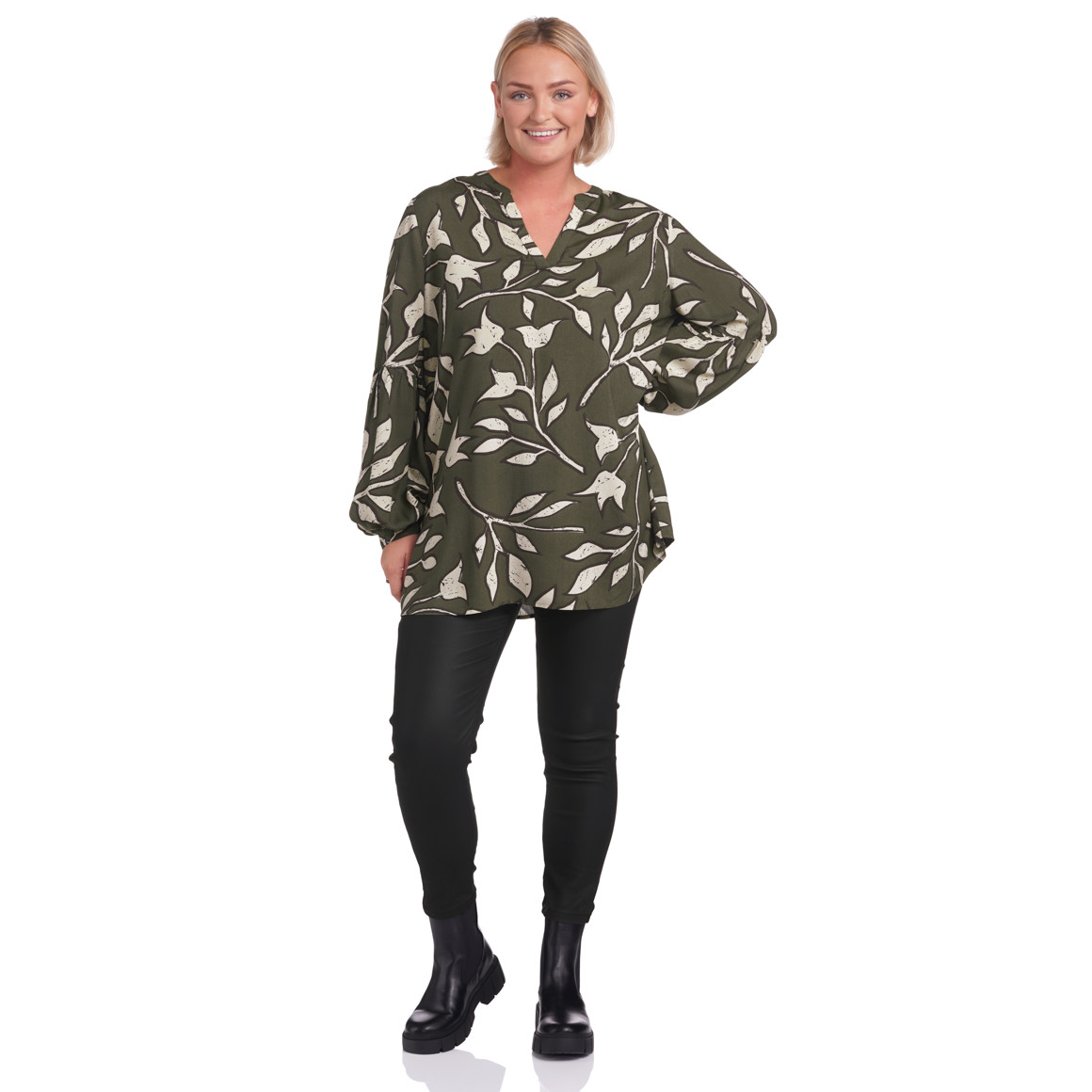 Damen Bluse mit floralem Allover-Motiv