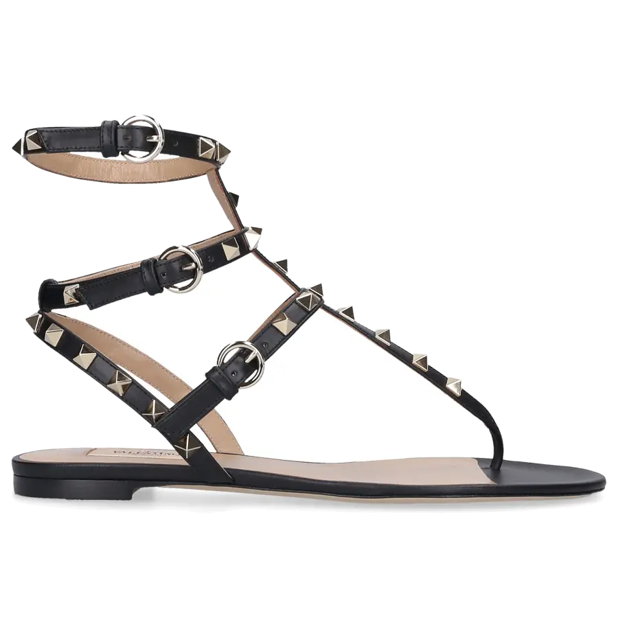 Valentino Garavani - Sandalen ROCKSTUD Kalbsleder - schwarz