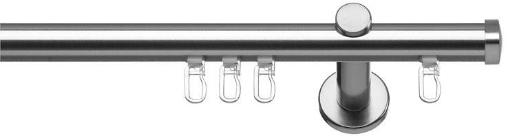 Gardinenstange Consul, indeko, Ø 16 mm, 1-läufig, Wunschmaßlänge, verschraubt, Aluminium, Innenlauf Komplett-Set inkl. Gleitern und Montagematerial