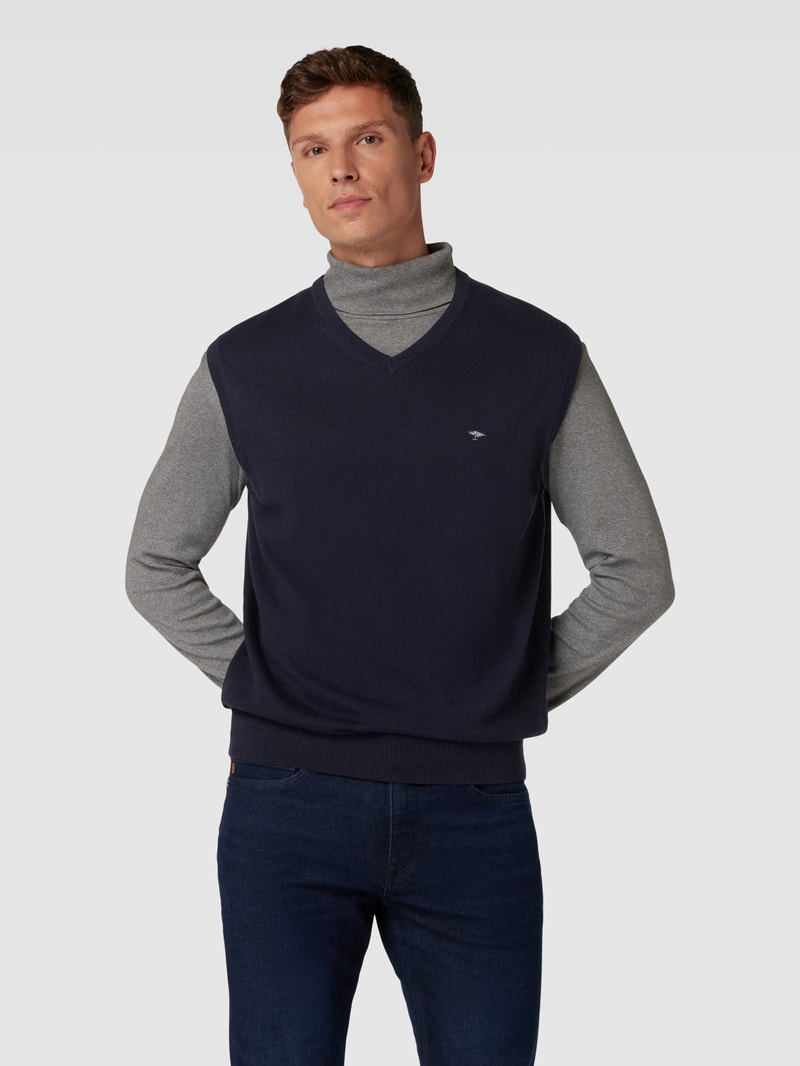 Pullunder mit Label-Stitching in marineblau