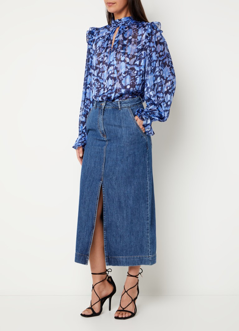 French Connection Denver Midi-Jeansrock mit Schlitz