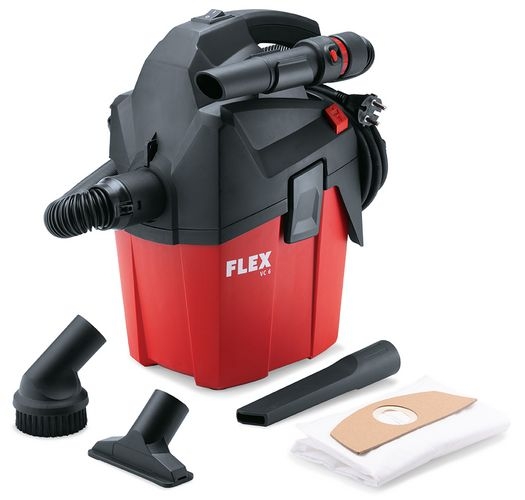 Flex-tools 481513 VC 6 L MC Kompaktowy odkurzacz z ręcznym czyszczeniem filtra