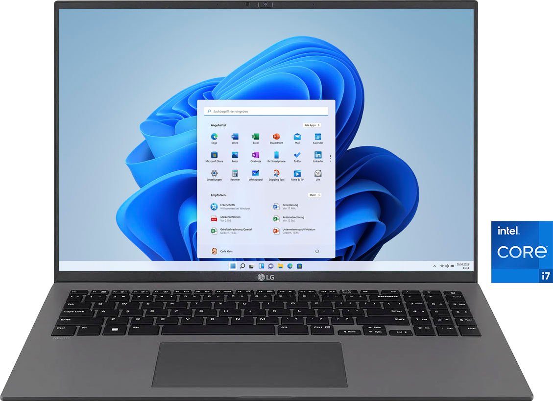 LG gram 16 Notebook (40,6 cm/16 Zoll, Intel Core i7 1260P, Iris© Xe Graphics, 1000 GB SSD)