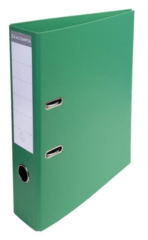 Exacompta Prem Touch Ordner DIN A4 70 mm Grün 2 Ringe 53743E Pappkarton, PP (Polypropylen) Hochformat 10 Stück