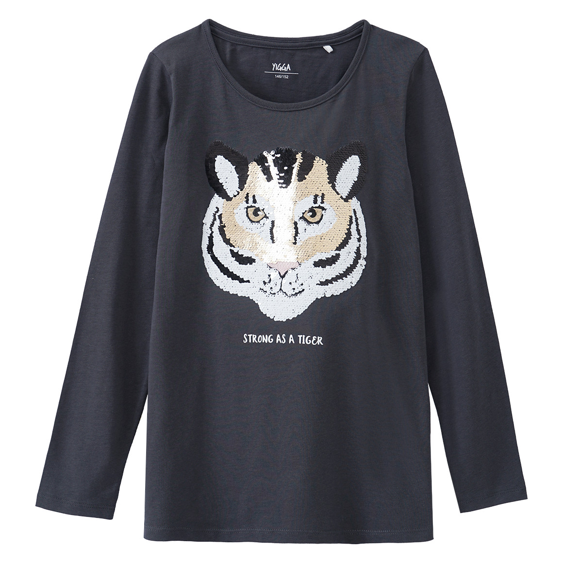 Mädchen Langarmshirt mit Wendepailletten