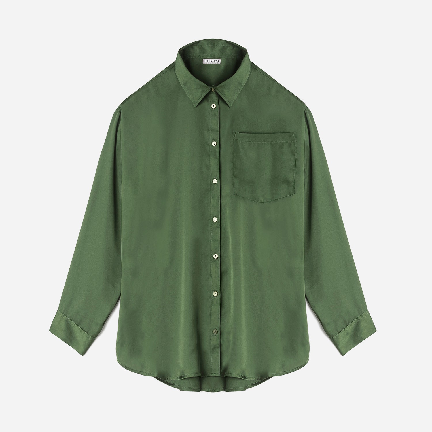 Chemise TEXTO vert foncé satiné