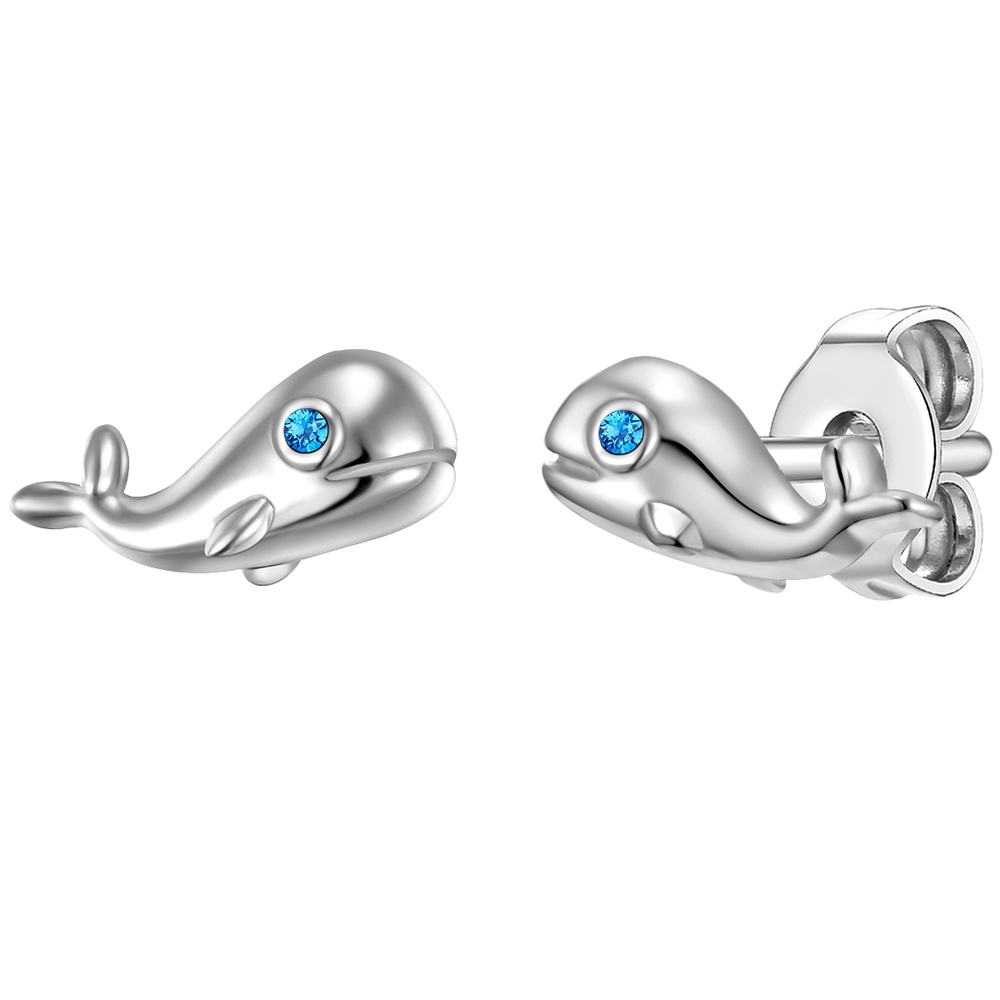 Glanzstücke München Puces d'oreilles en argent Baleine Argent sterling Oxyde de zirconium (CZ) en Arg Boucles d'oreilles