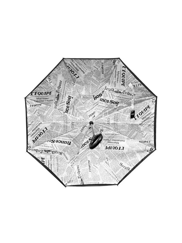 COFI 1453 Stockschirm mit Motiven Pongee mit c-förmigen Plastikgriff in Weiß günstig kaufen 108