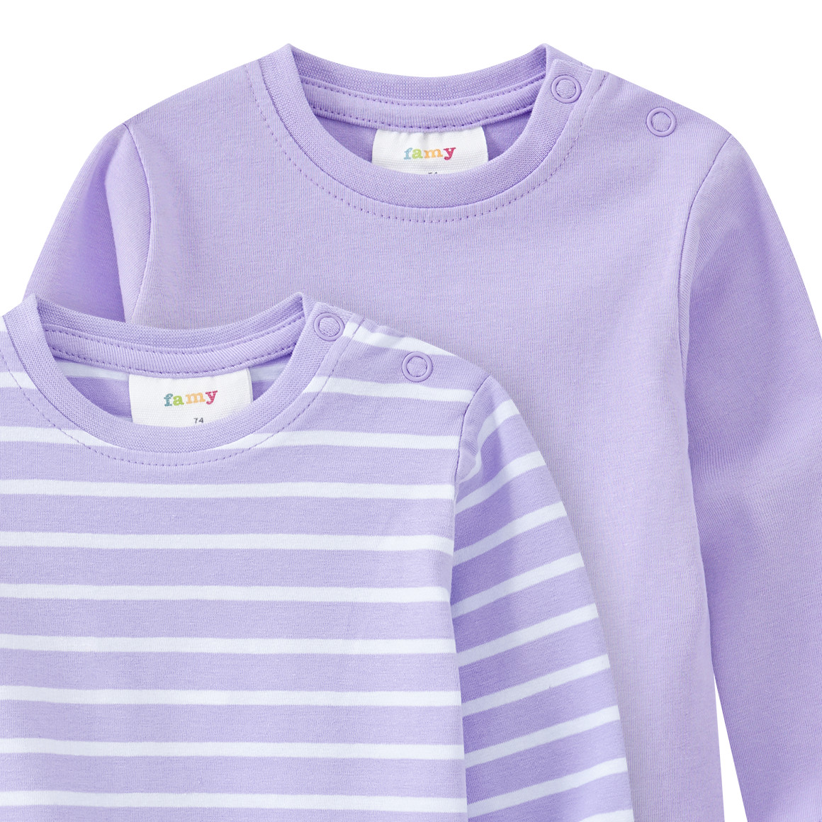 2 Baby Langarmshirts im Basic-Style
