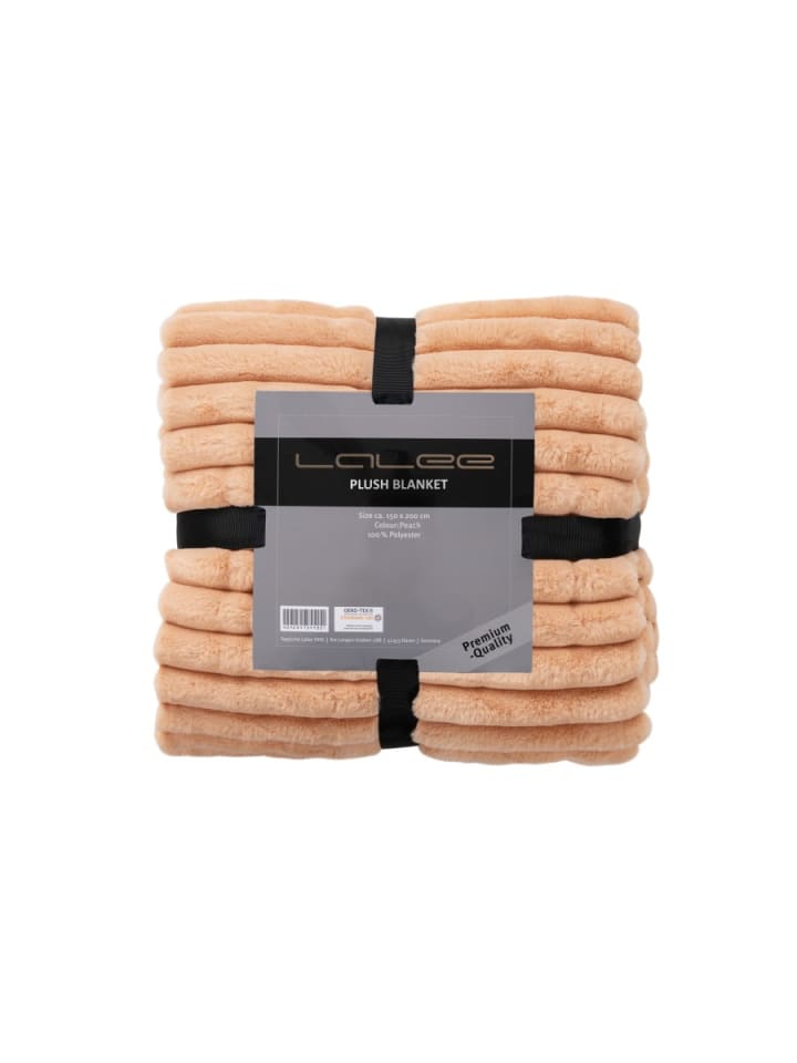 GMD Living Superweiche Kuscheldecke PLUSH, moderne Wohndecke in Peach (zartorange) günstig kaufen 150 x 200 cm