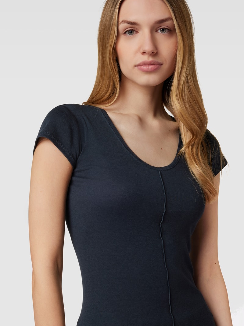 Pyjama-Oberteil mit U-Ausschnitt Modell 'Summer Sensation' in marineblau