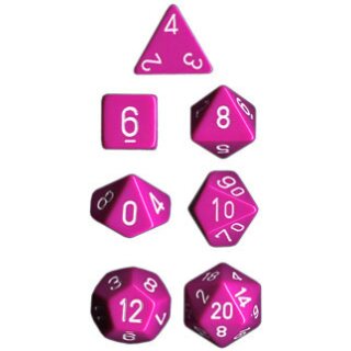 Light Purple-White  7-Würfel Set (Undurchsichtig)
