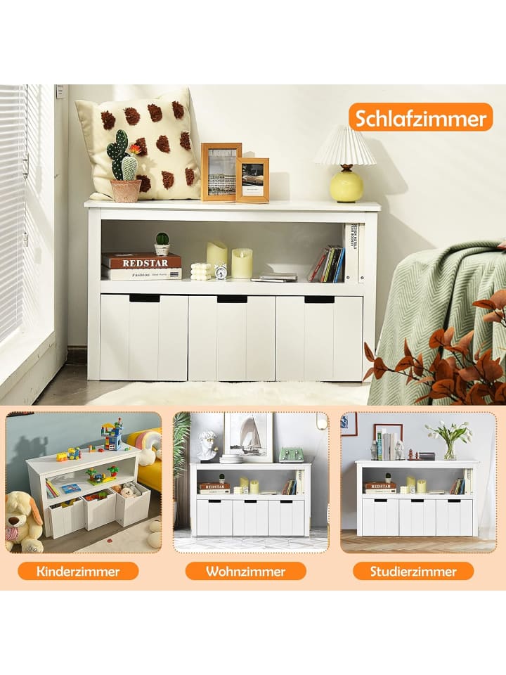 COSTWAY Sideboard mit 3 Schubladen in Weiß günstig kaufen onesize