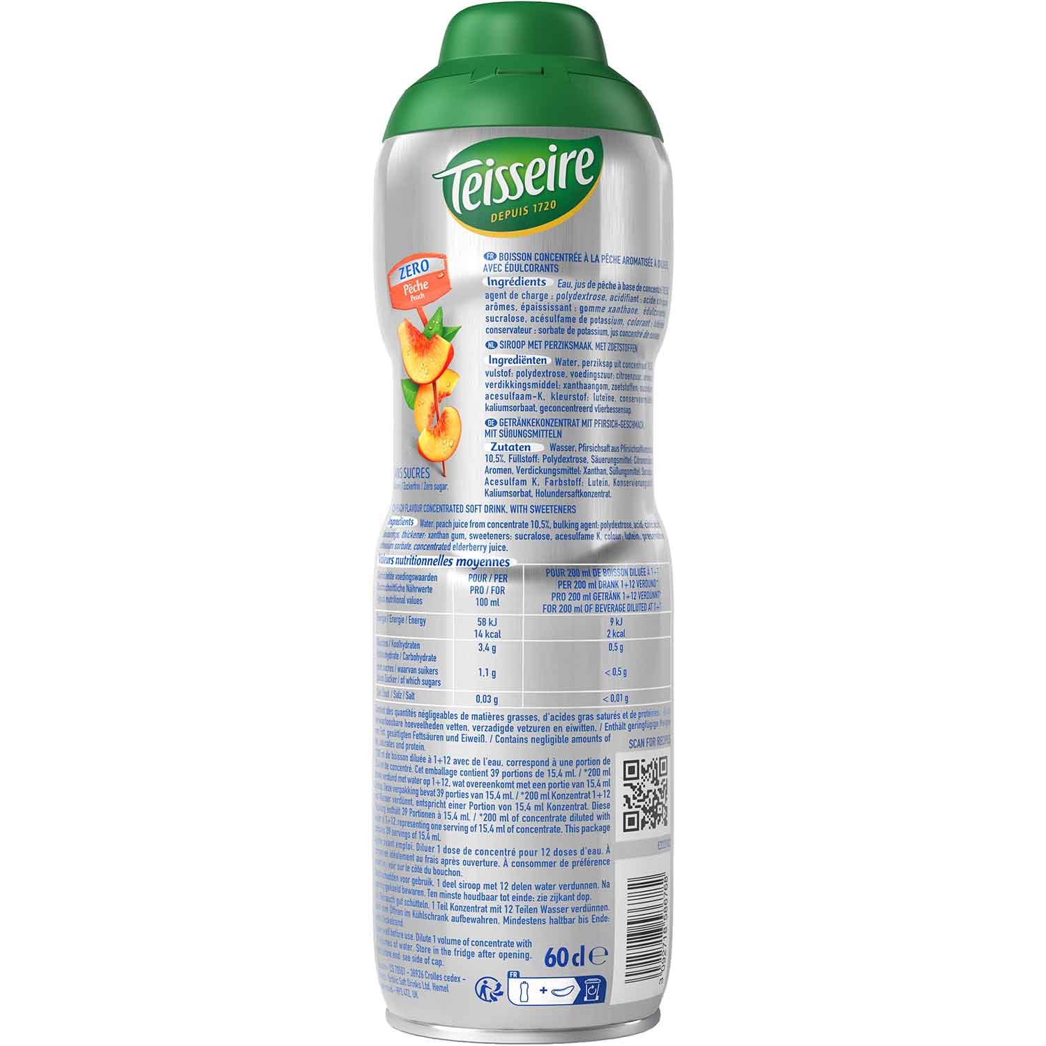 Teisseire Zero Pfirsich 600ml