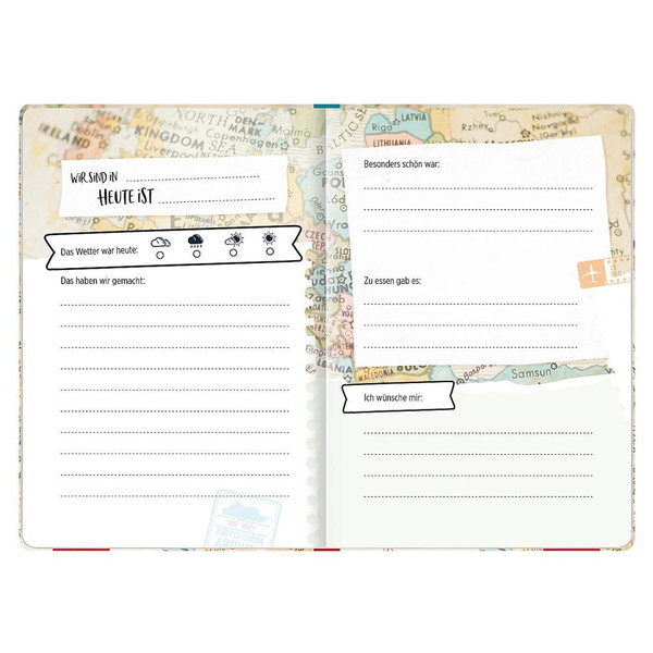 Reisetagebuch (Landkarte) - Notizbuch