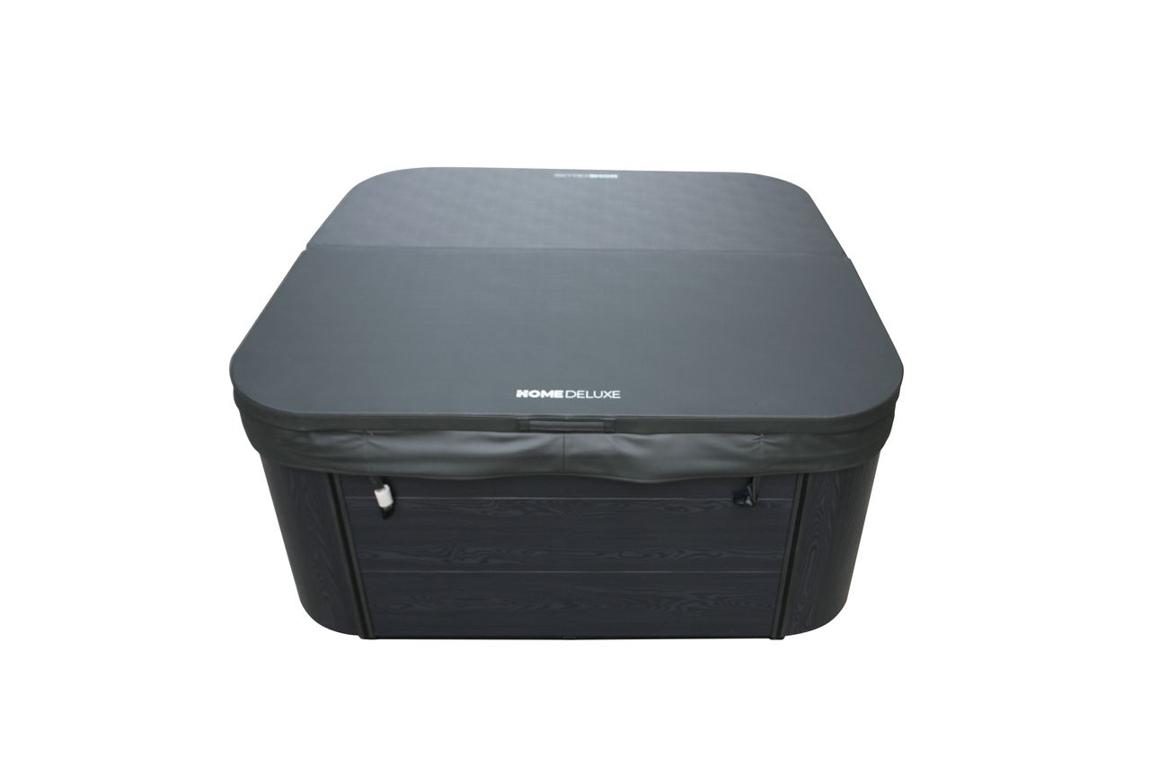 Home Deluxe Outdoor Whirlpool MALAGA inkl. Abdeckung & Treppe mit Wärmeisolierung für 5 Personen
