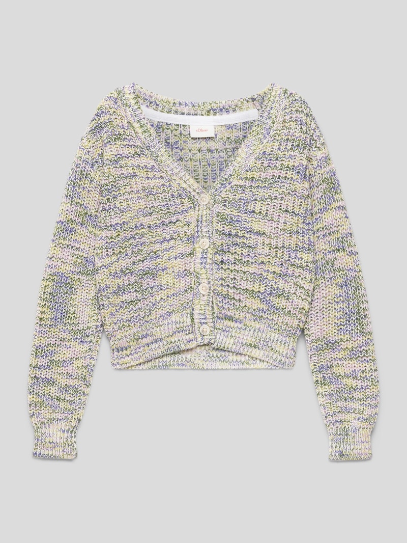 Strickcardigan mit Allover-Muster in mint