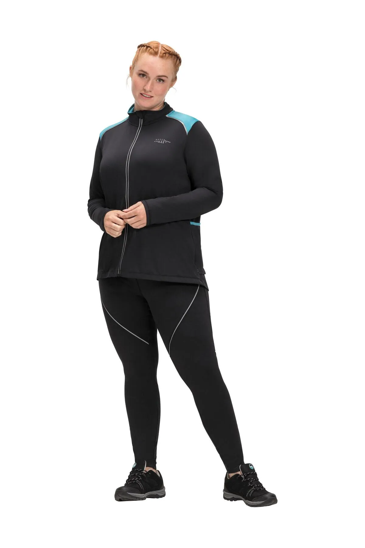 Sheego  Sport-Leggings - Schwarz - Mittlerer Bund