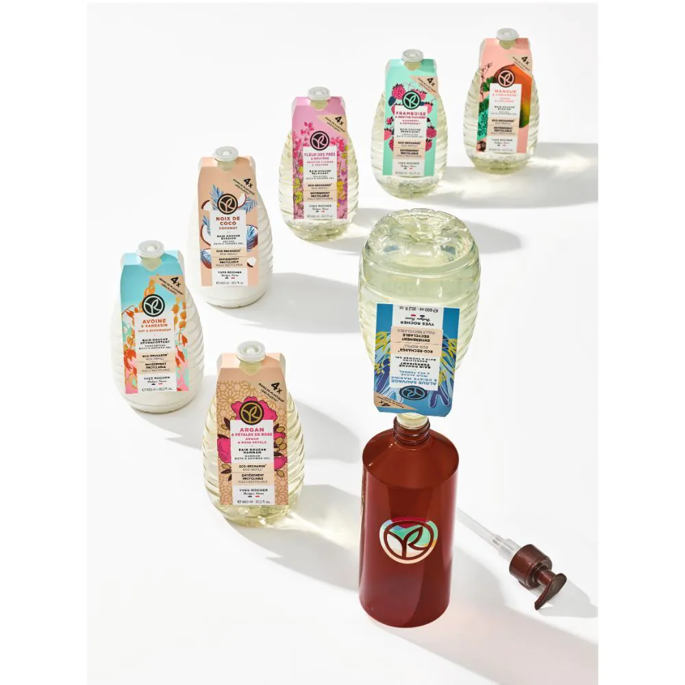 Yves Rocher gel za tuširanje i kupanje s okusom zobene kaše i heljde, dopuna, 600 ml