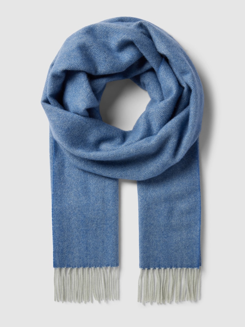 Schal aus Kaschmir mit Allover-Muster in royalblau