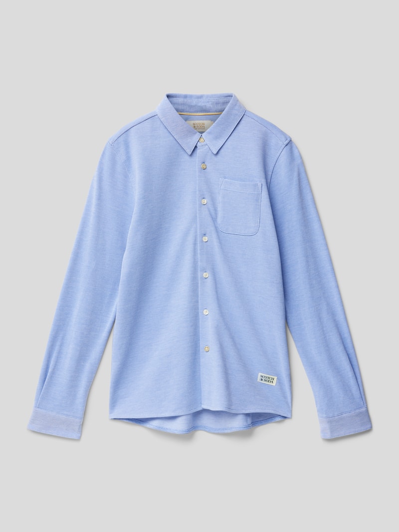 Hemd mit Label-Patch in hellblau