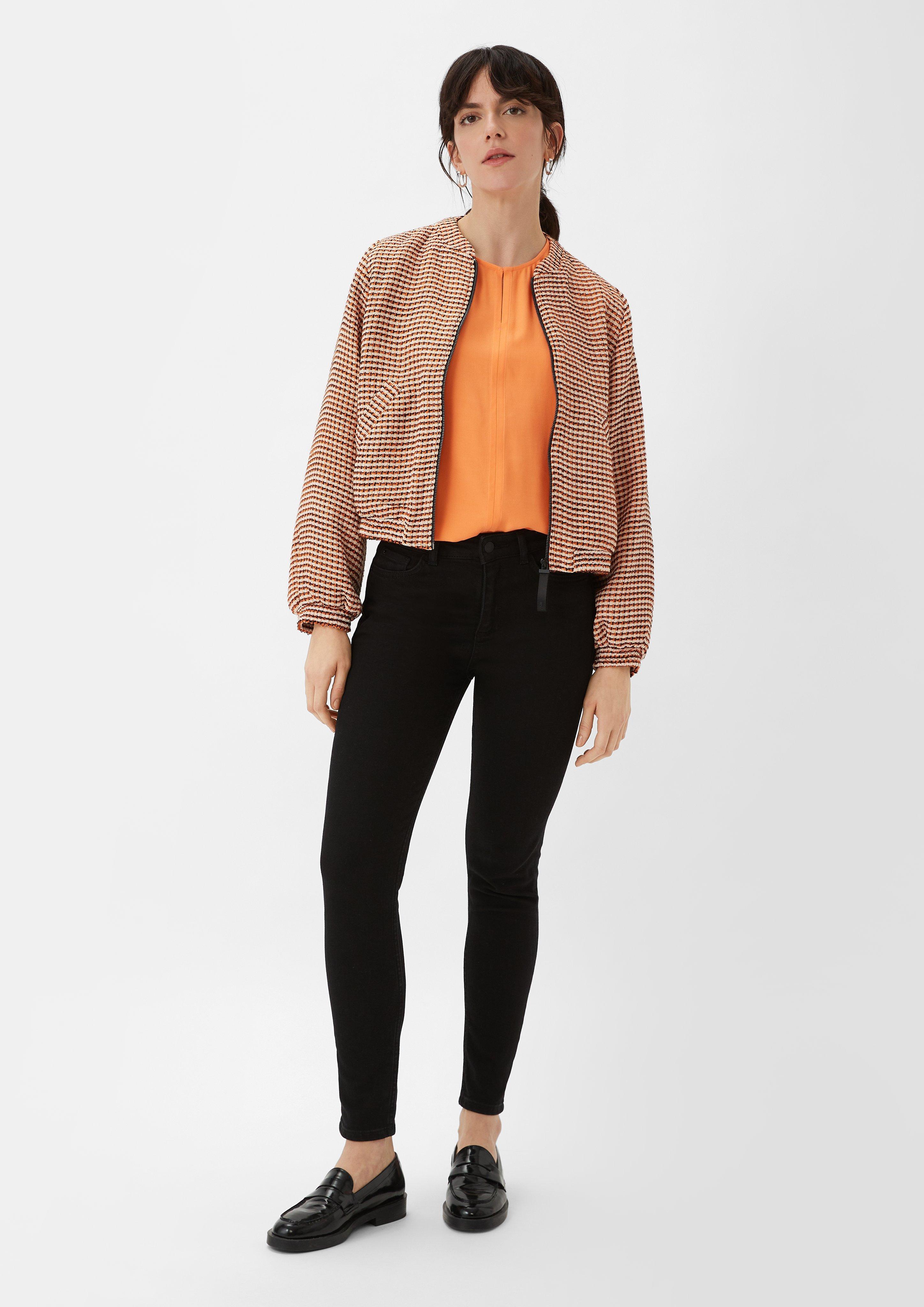 Bluse aus Satin - orange