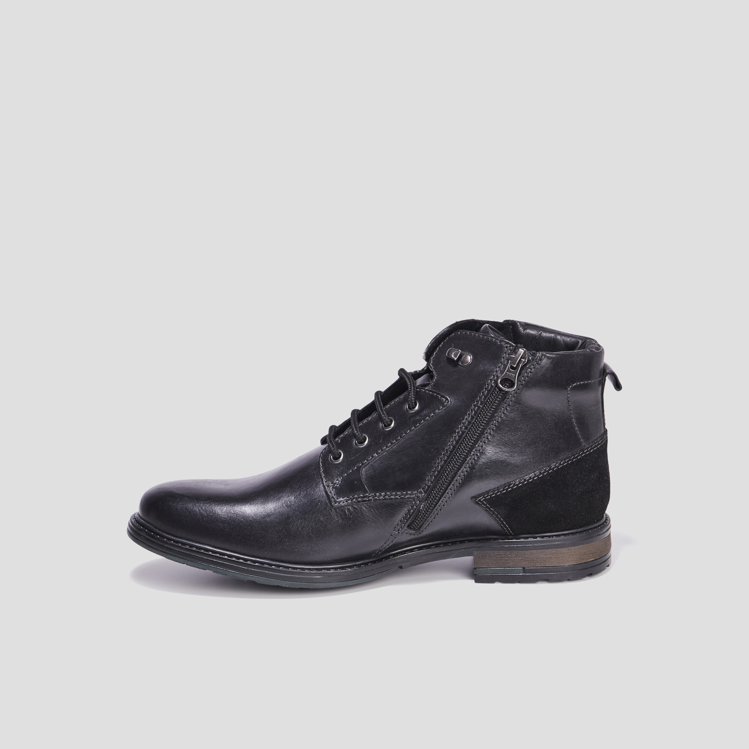 Bottines zippées en cuir Blark noir homme | La Halle