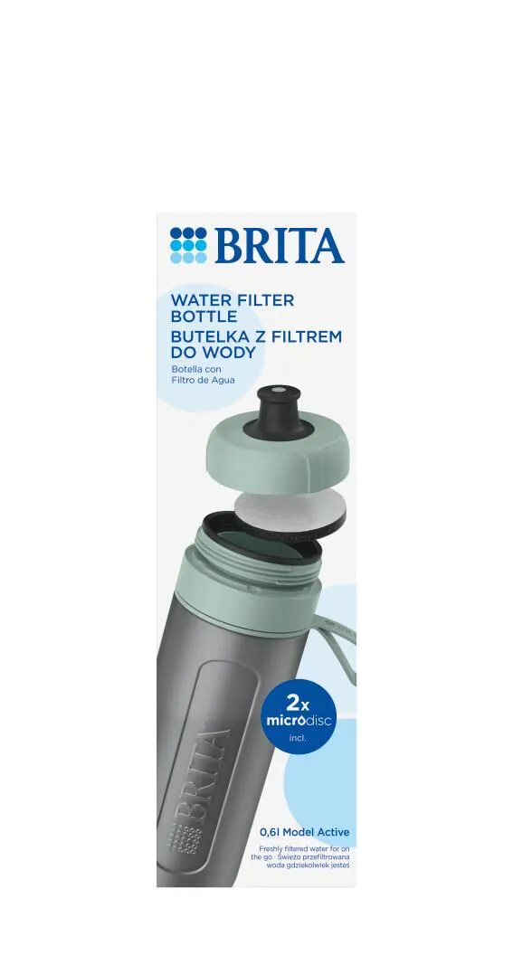 Brita Active Pastelgrøn - Flaske med filter 1 stk.