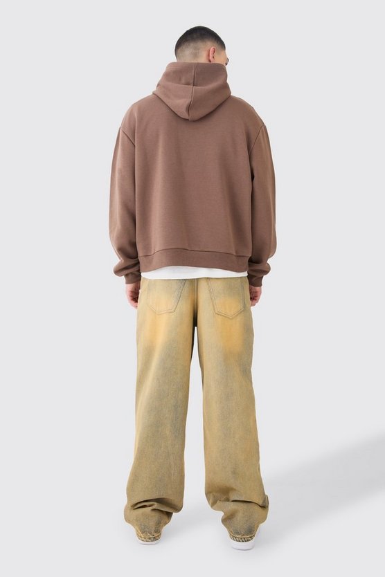 Kastiger Oversize Hoodie mit Borg-Applikation