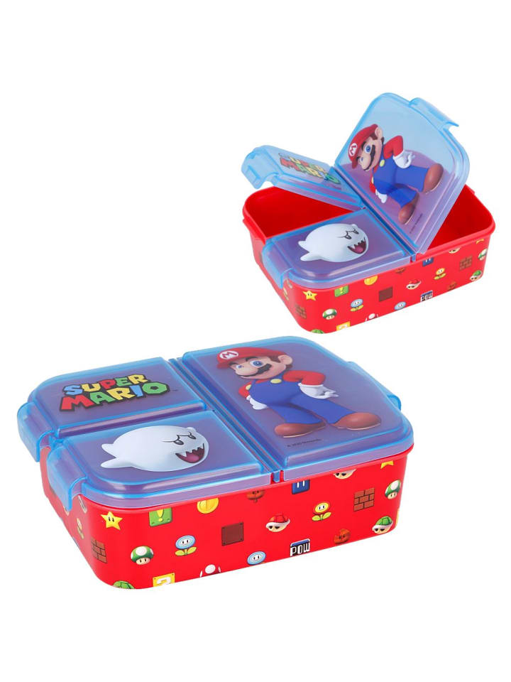 Super Mario Brotdose | 3 getrennte Fächer | Super Mario | Lunch to Go Vesper Dose günstig kaufen onesize