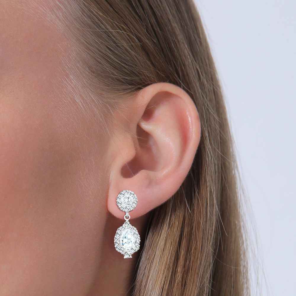 Elli PREMIUM Elli PREMIUM Boucles d'Oreilles Pendante  Cristaux de Zircone Cristal Femme  (925 Boucles d'oreilles