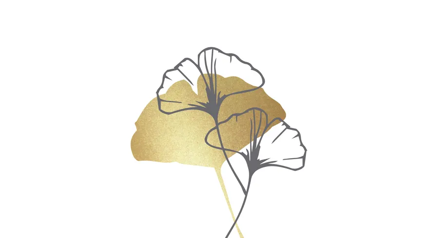 ppd Servietten Golden Ginkgo white 33x33cm
