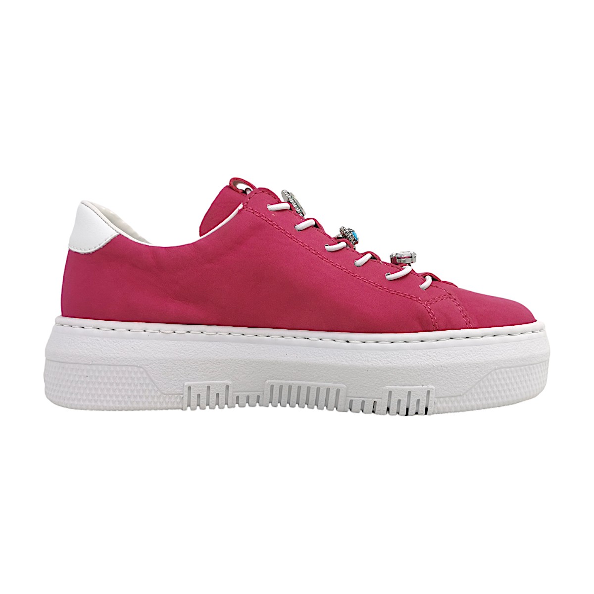 Rieker Nabukino/Alabama M1954-31 Rosa 31 Fuchsia/ Weiß