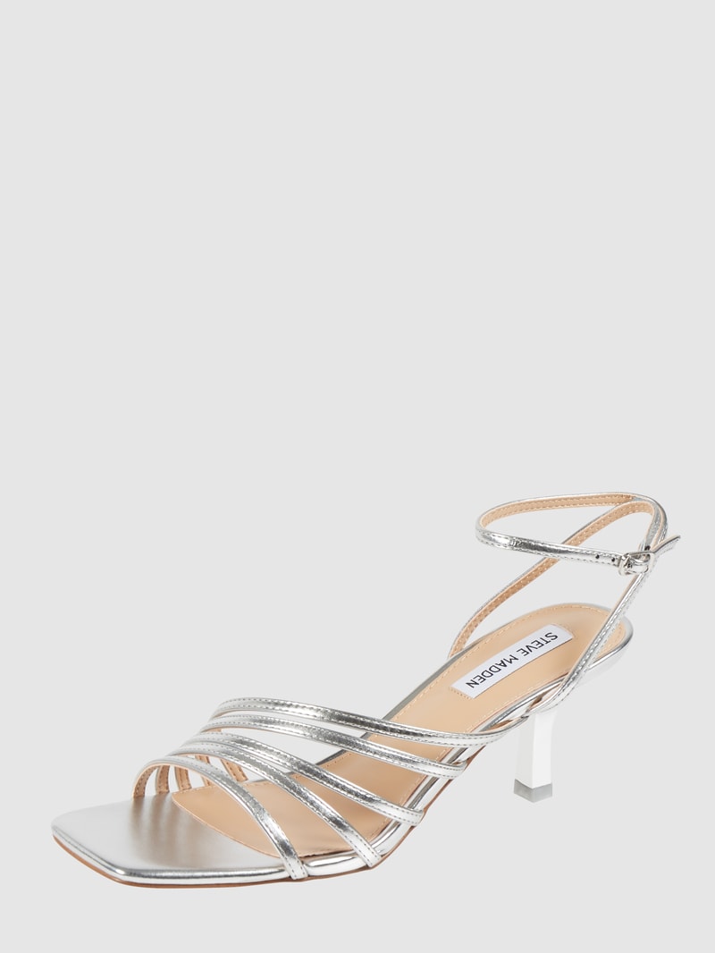 Sandalette mit Fesselriemen Modell 'Aglow' in silber