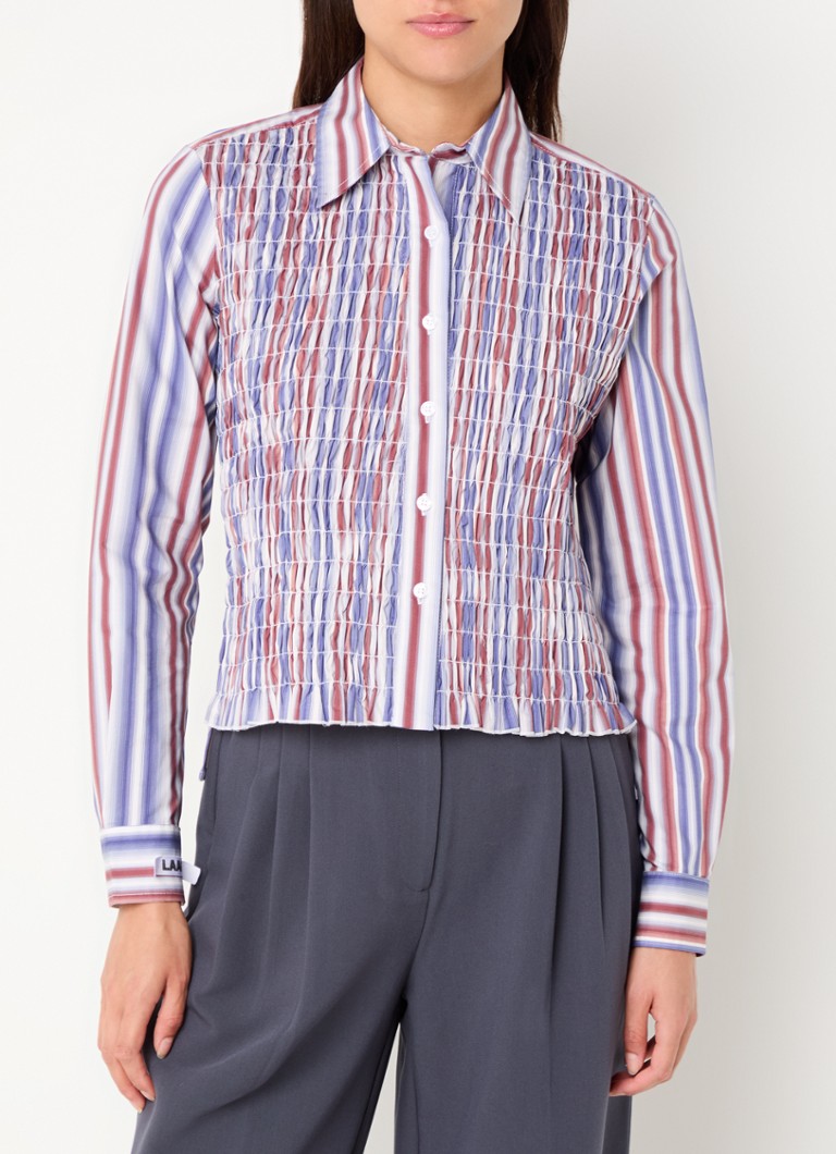 Laagam Liam blouse with stripe print and smocking