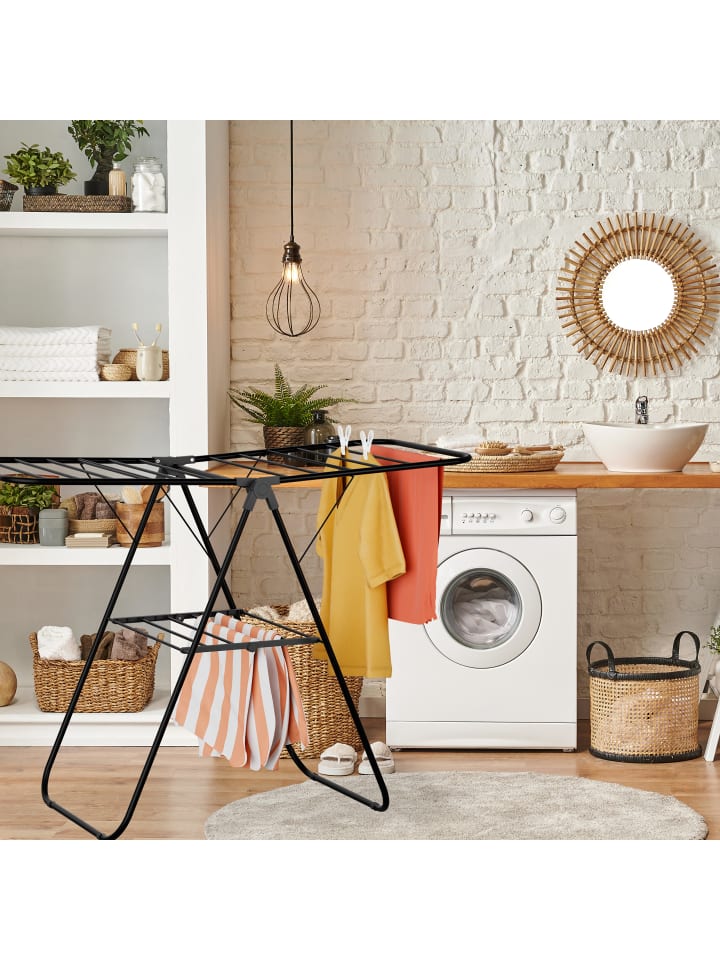 relaxdays Wäscheständer in Schwarz günstig kaufen onesize